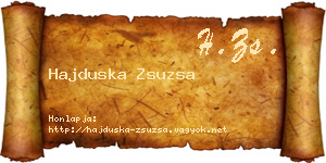 Hajduska Zsuzsa névjegykártya